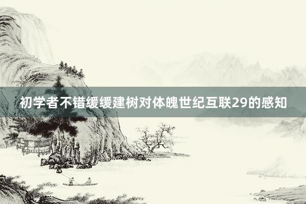 初学者不错缓缓建树对体魄世纪互联29的感知