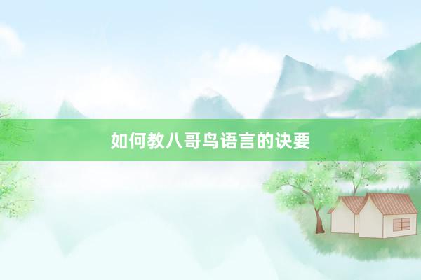 如何教八哥鸟语言的诀要